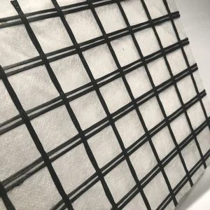 Composito Geogrid in fibra di vetro con geotessile non tessuto